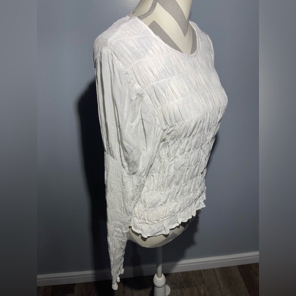 Sanctuary White Crinkled Long Sleeve Blouse - Picture 6 of 12